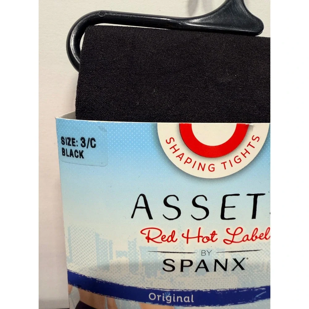 Assets Red Hot Label by Spanx Black Shaping Tights‎ Size 3/C A258413 Original
